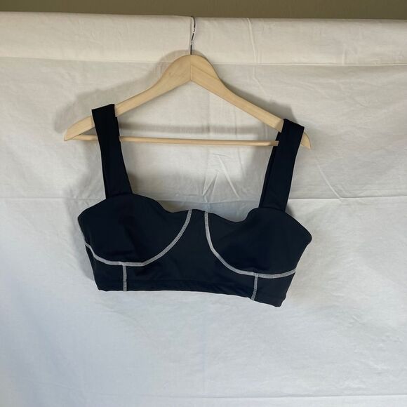 We Wore What Black Corset Style Sport Bra Top Sz L - Picture 7 of 7
